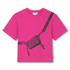تيشيرت بنات  بالشعار  باللون الوردي , 2, hi-res