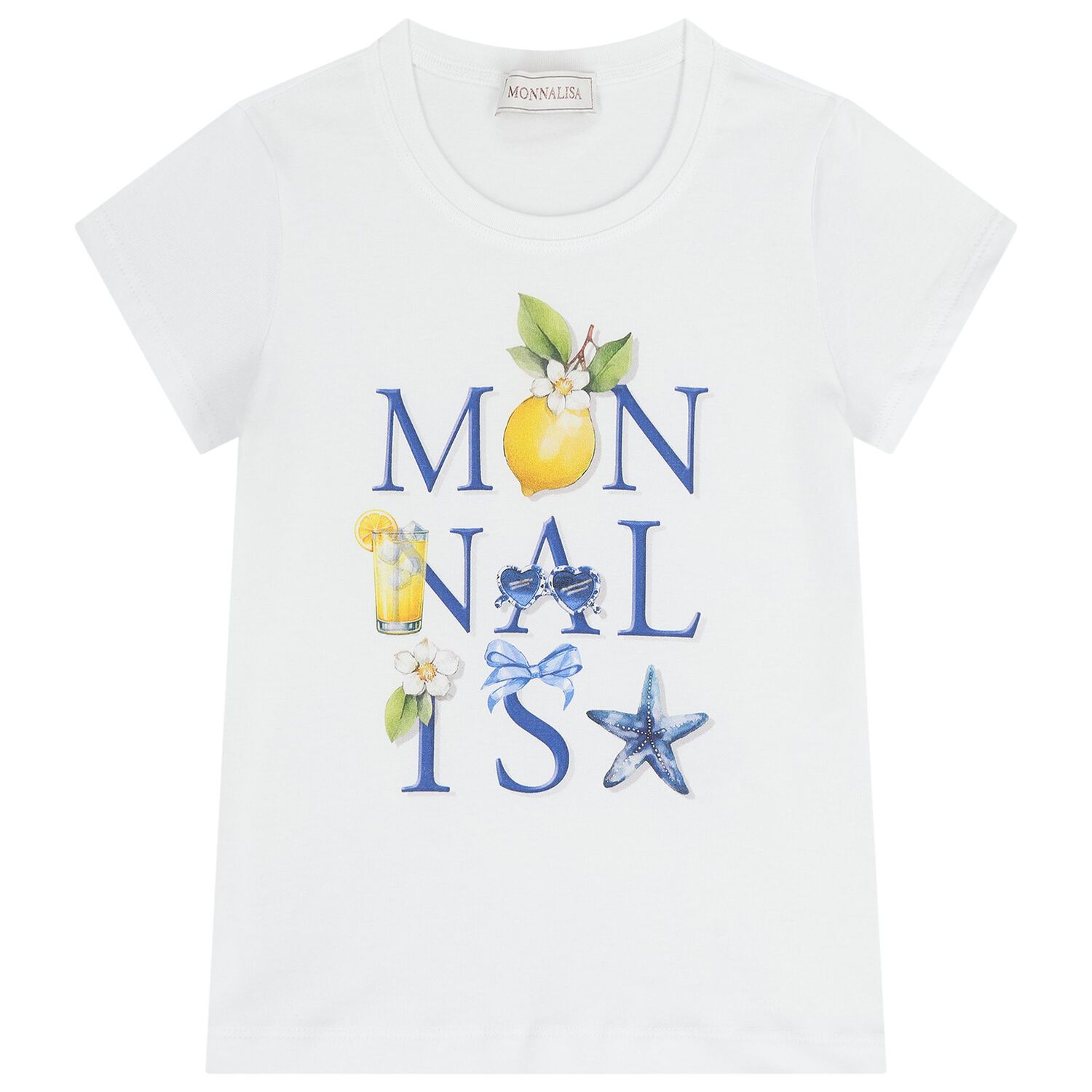 طقم تنورة بطبعة الليمون باللون الأبيض والعاجي, 1, hi-res