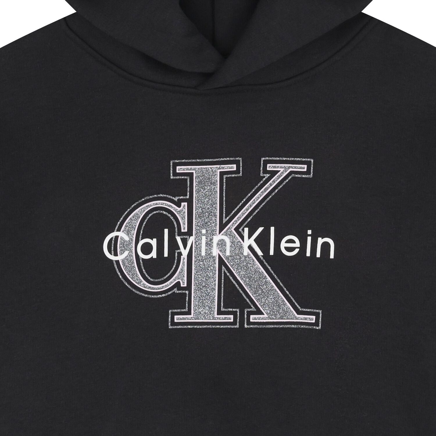 توب بنات هودى بالشعار باللون الاسود , 1, hi-res