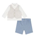 طقم شورت  أولاد باللون البيج والأزرق و الأبيض , 1, hi-res