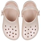 Girls Metallic Beige Classic Clogs Sandals , 1, hi-res