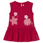 Younger Girls Red Shell Dress, 1, hi-res