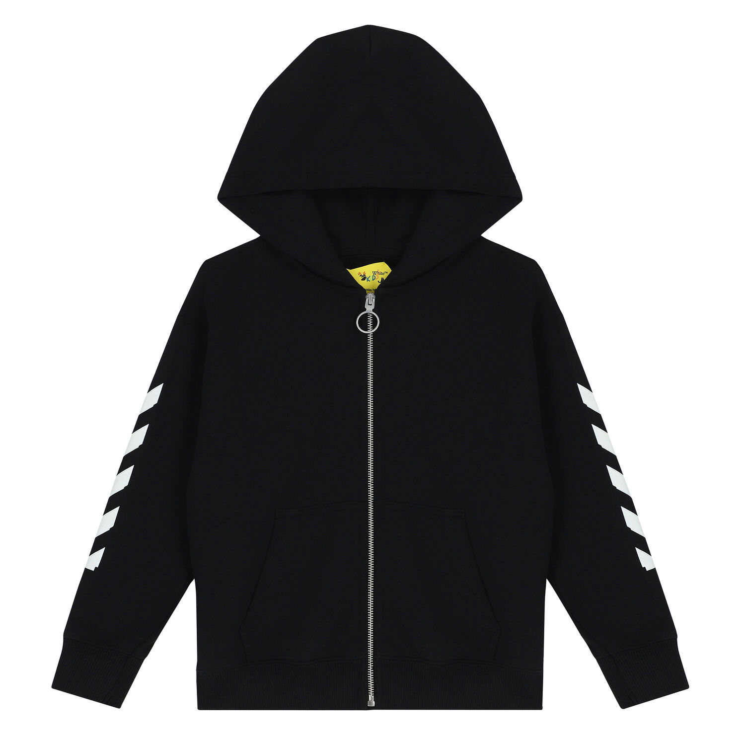 Black Logo Hooded Zip Up Top, 1, hi-res image number null