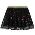 Girls Black Dots Tulle Skirt, 1, hi-res
