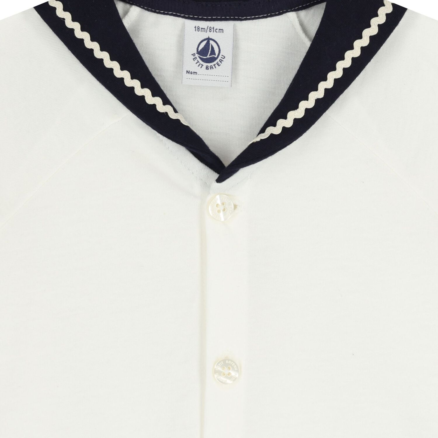 Baby Girls White & Navy Blue Blouse Set, 1, hi-res