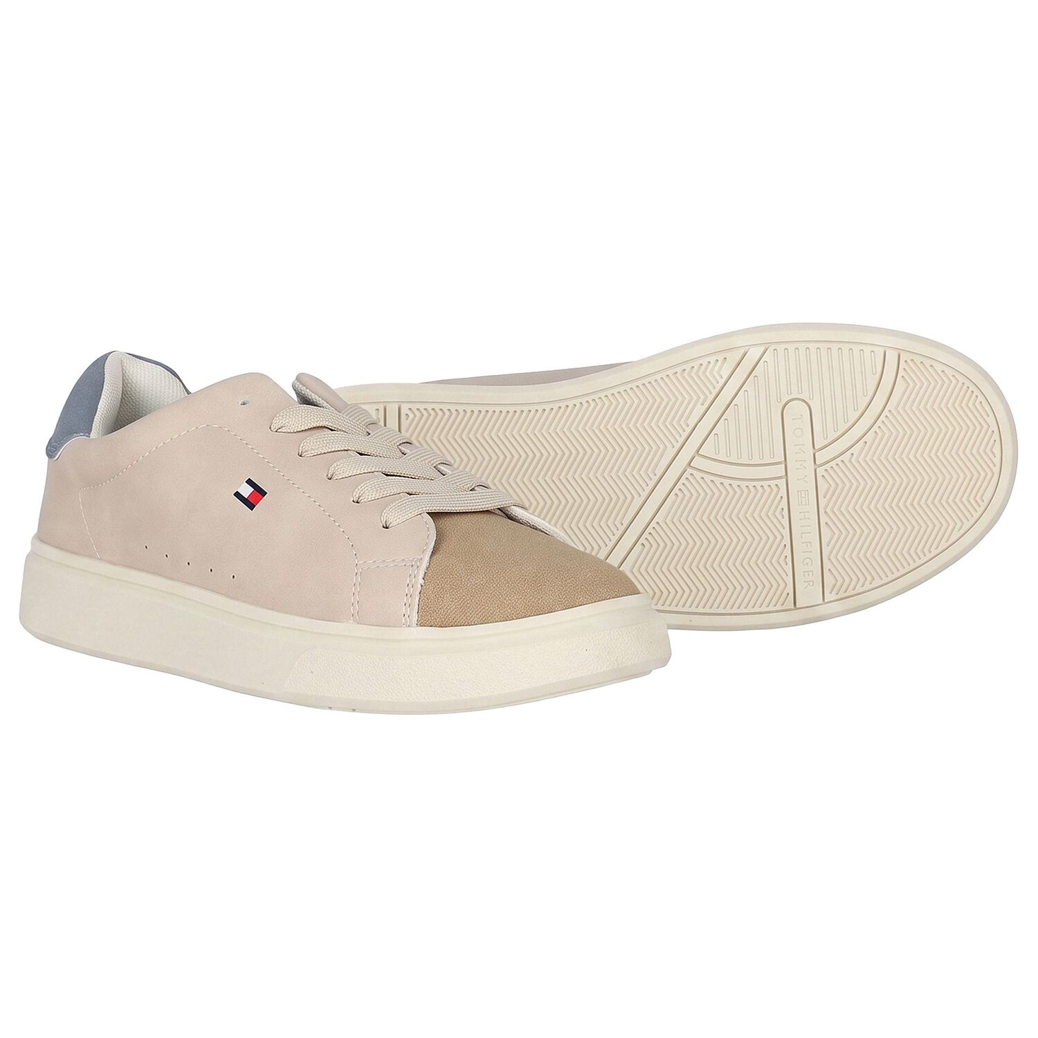 Boys Beige Logo Trainers, 1, hi-res