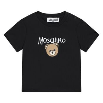 Younger Black Teddy Bear Logo T-Shirt