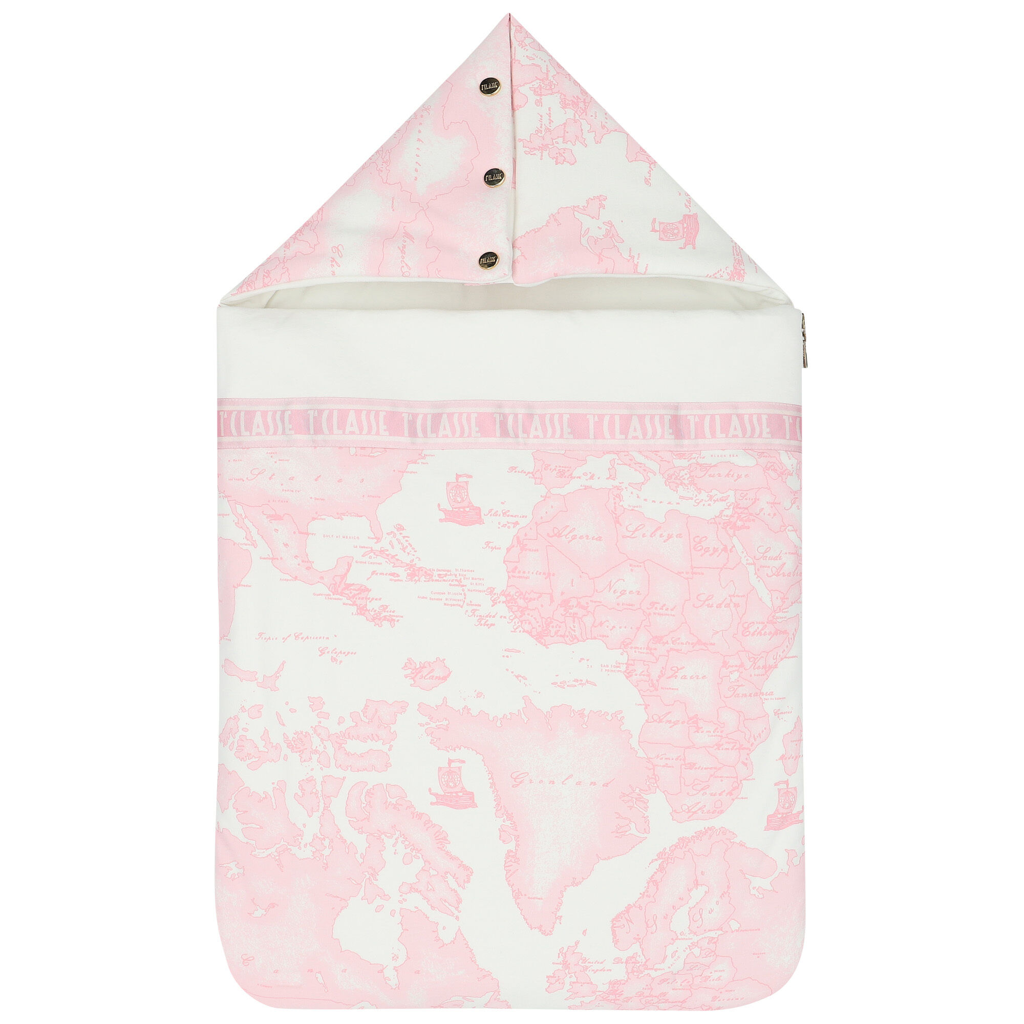 Alviero Martini Pink Ivory Geo Map Baby Nest Junior Couture UAE