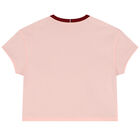 تيشيرت بنات بوجهين بالشعار باللون الوردى والعنابى, 1, hi-res