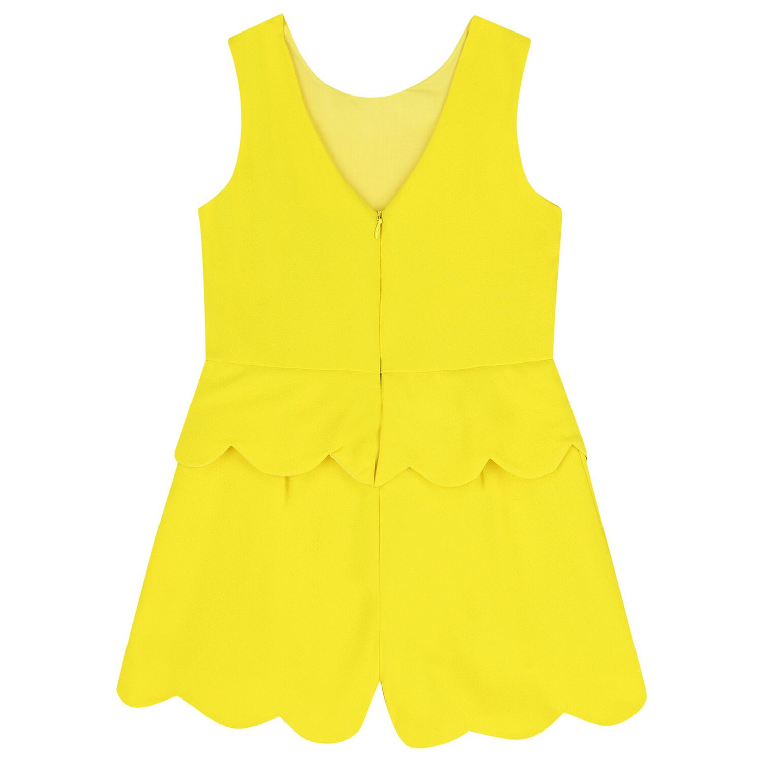 Girls Yellow 3D Flowed Crepe Playsuit, 1, hi-res