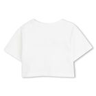 Girls White Logo T-Shirt, 1, hi-res