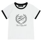 Girls White & Black Logo T-Shirt, 2, hi-res
