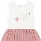 فستان تول باللون العاجي والوردي للبنات, 1, hi-res