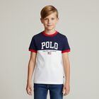 Boys Navy Blue & White Logo T-Shirt, 1, hi-res