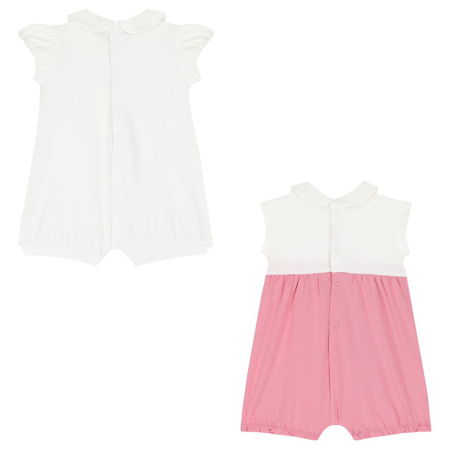 Baby Girls White & Pink Rompers ( 2-Pack ), 3, hi-res image number null
