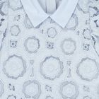 Girls Blue Flower Lace Dress, 1, hi-res