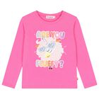Girls Pink Sequin Unicorn Long Sleeve Top, 1, hi-res
