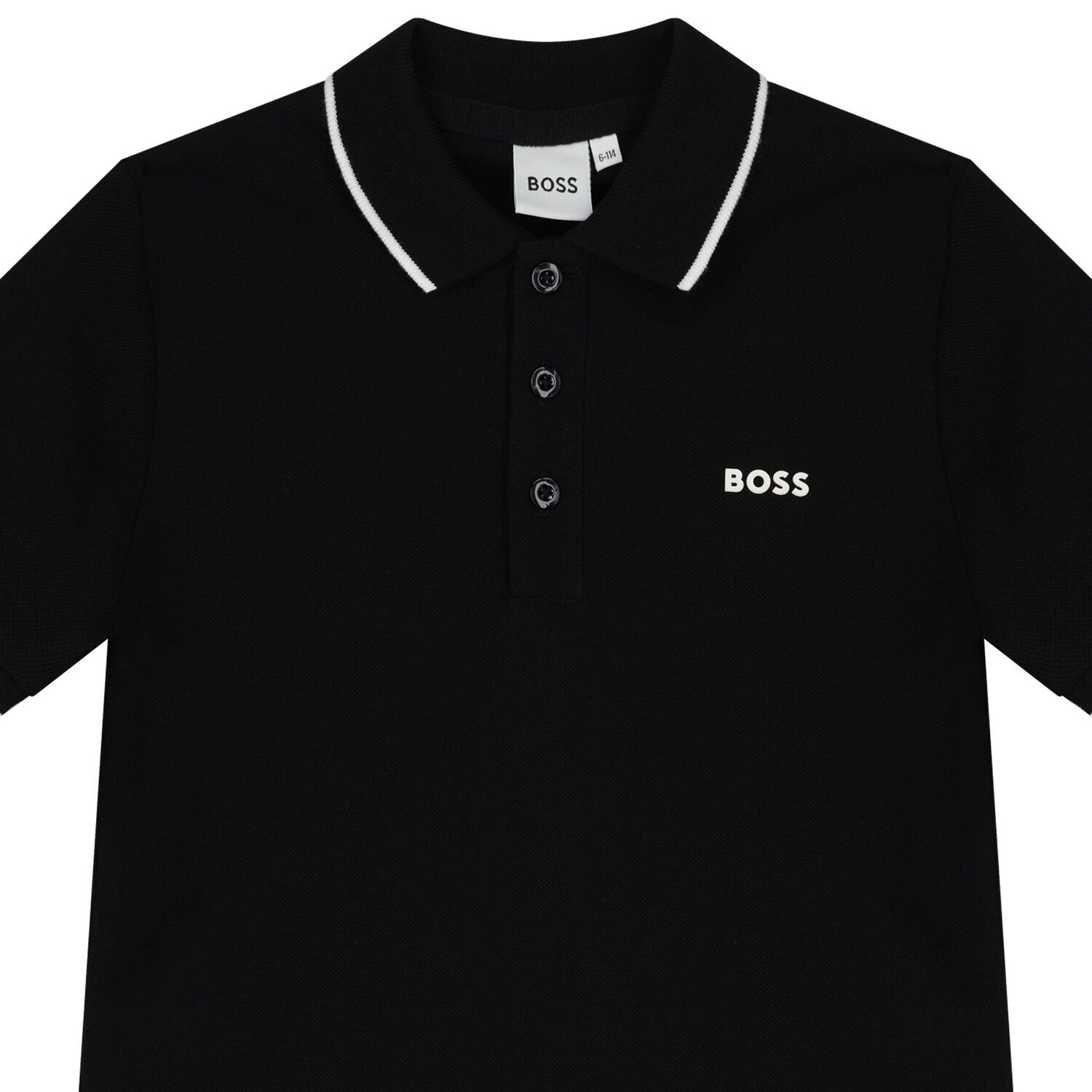 Boys Black Logo Polo Shirt, 1, hi-res image number null