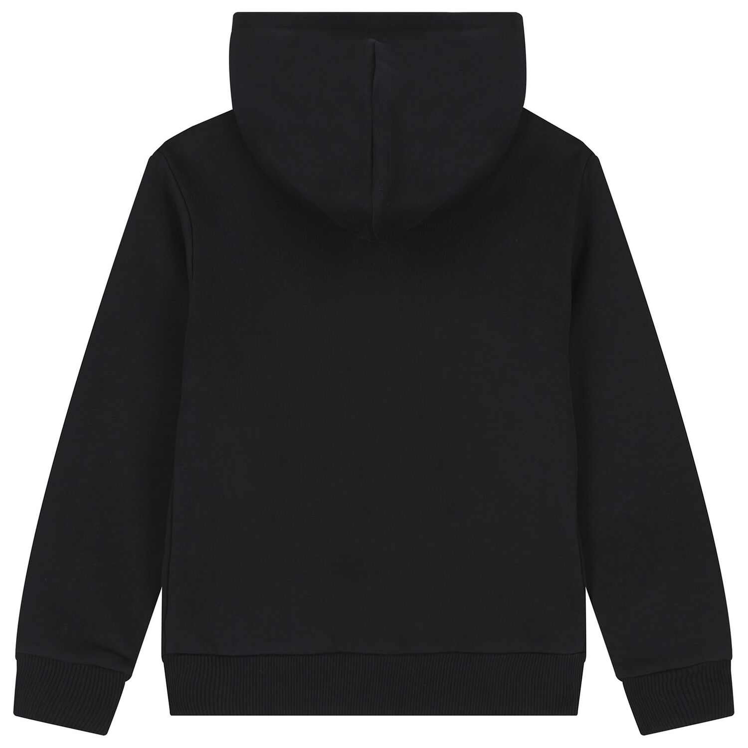 Black Logo Hooded Zip Up Top, 1, hi-res