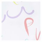 طقم سباحة بناتي بالشعار باللون الابيض, 1, hi-res