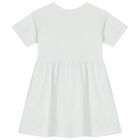 Girls White Logo Dress, 1, hi-res