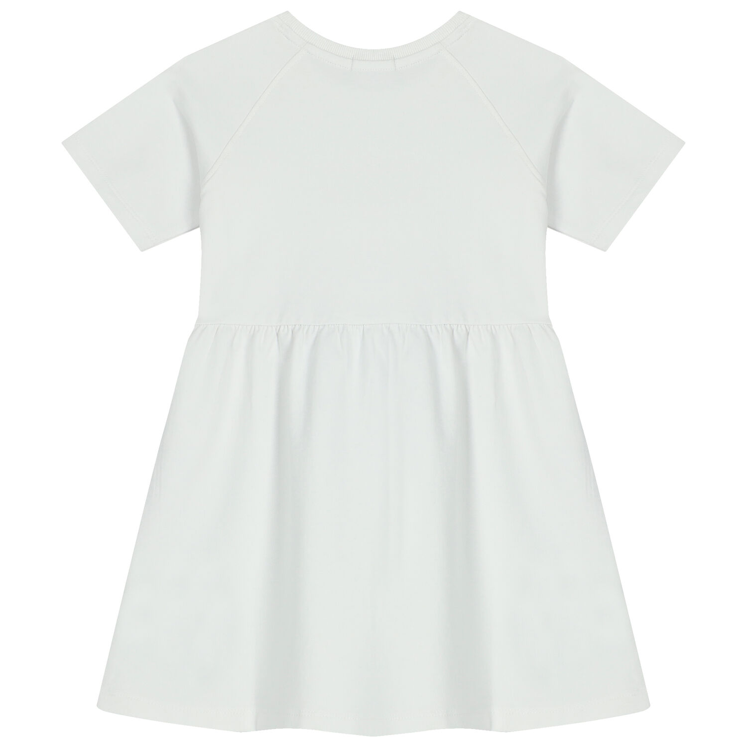 Girls White Logo Dress, 1, hi-res