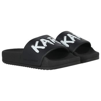 Boys Black Logo Sliders