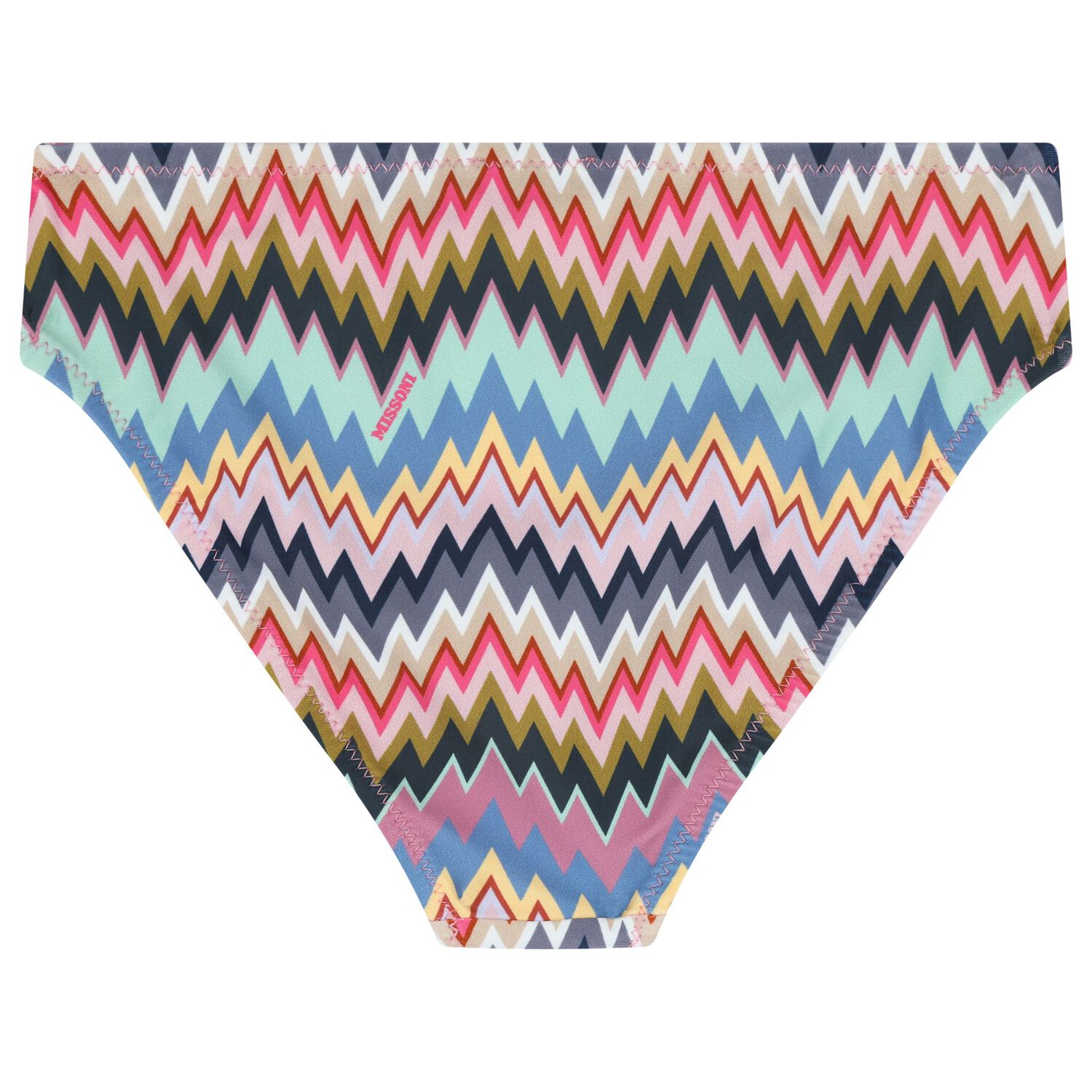 Girls Multi-Coloured Zigzag Print Bikini, 1, hi-res
