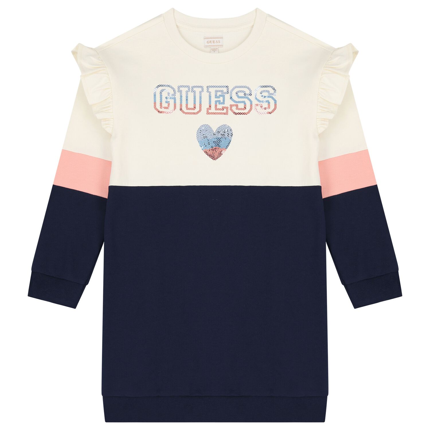 فستان سويت شيرت عاجي اللون للبنات, 1, hi-res image number null