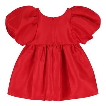 Baby Girls Red Puff Sleeve Dress