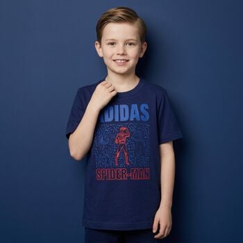 تشيرت بشعار مارفل باللون الازرق للاولاد