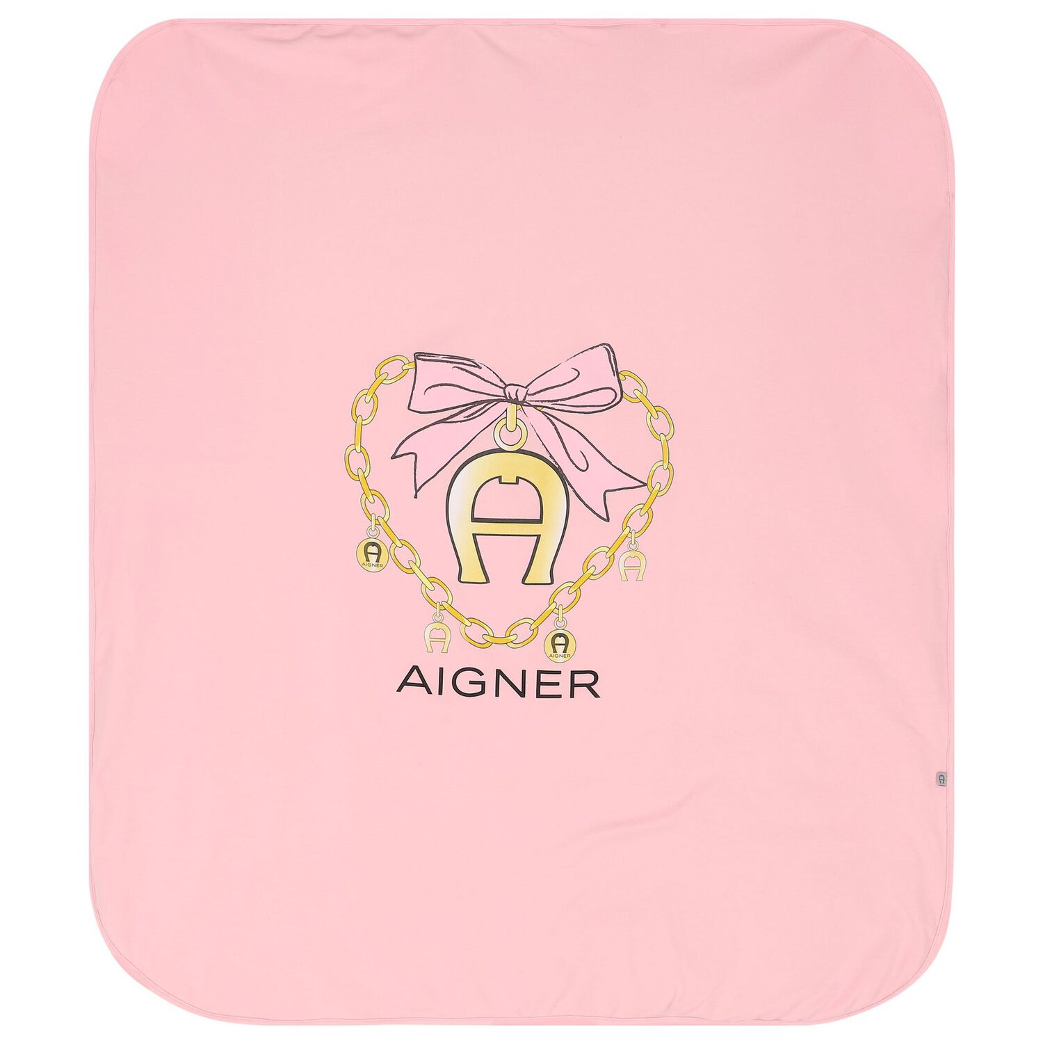 طقم بنات بالشعار باللون الوردي, 1, hi-res