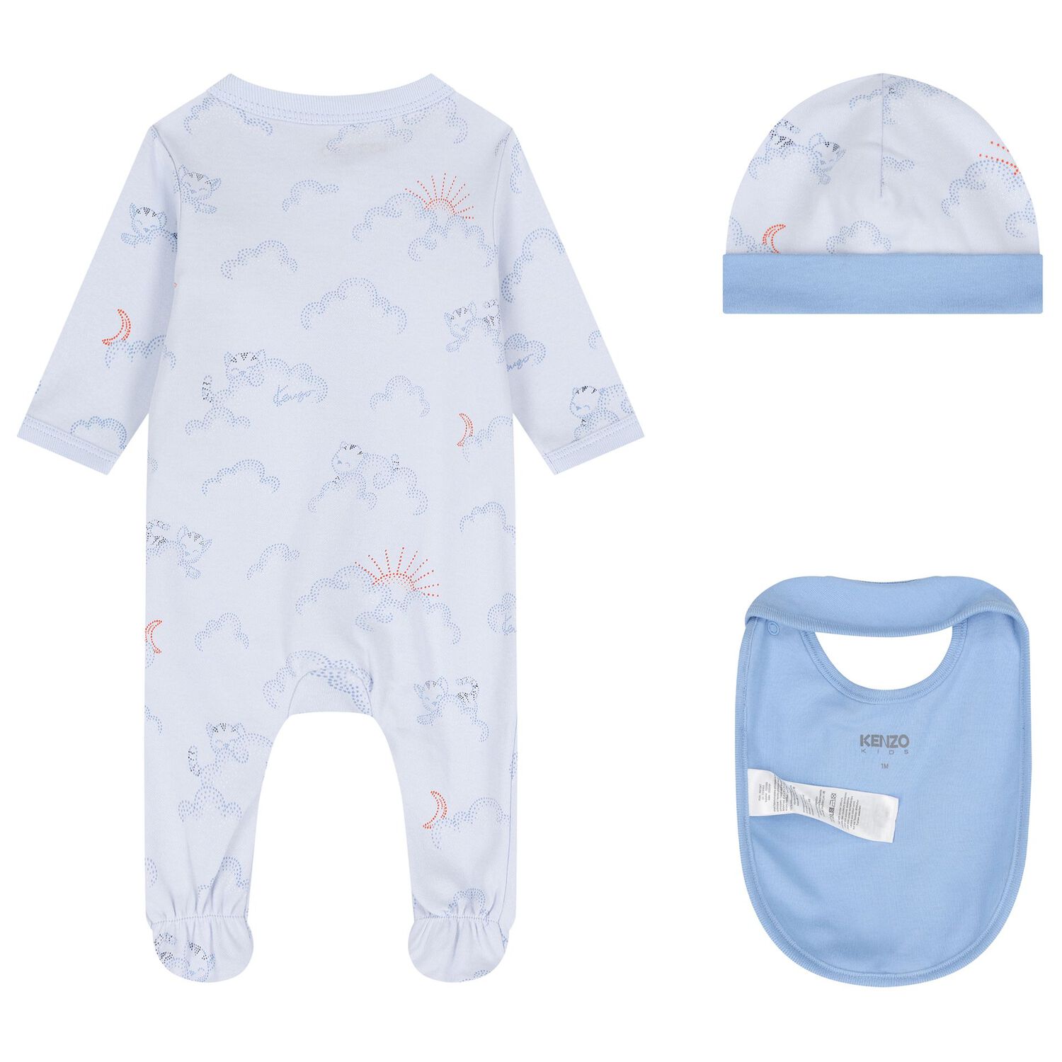 Baby Boys Blue Clouds Babygrow Gift Set, 1, hi-res