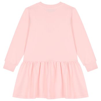 Girls Pink Teddy Bear Logo Dress