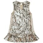 Girls Gold Sequin Bow Bonita Dress, 1, hi-res