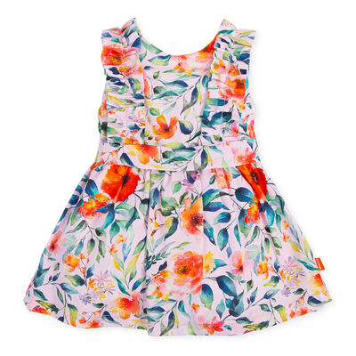 فستان بطبعة الزهور متعدد الألوان