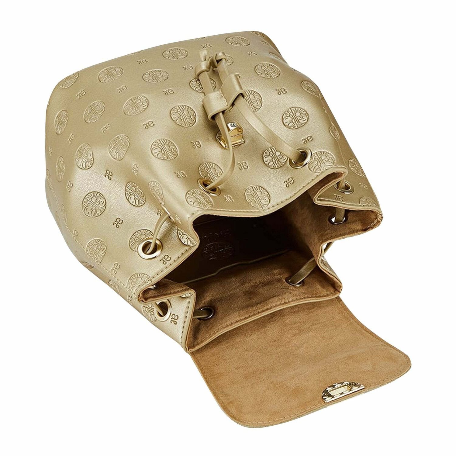 حقيبة ظهر بالشعار باللون الذهبى للبنات, 1, hi-res