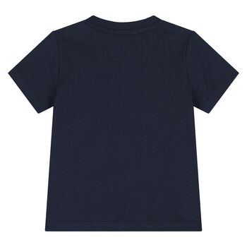 Younger Boys Navy Blue Logo T-Shirt