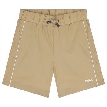 Boys Beige Logo Shorts
