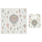 White Hot Air Balloons Carré Swaddle & Bib Gift Set, 1, hi-res