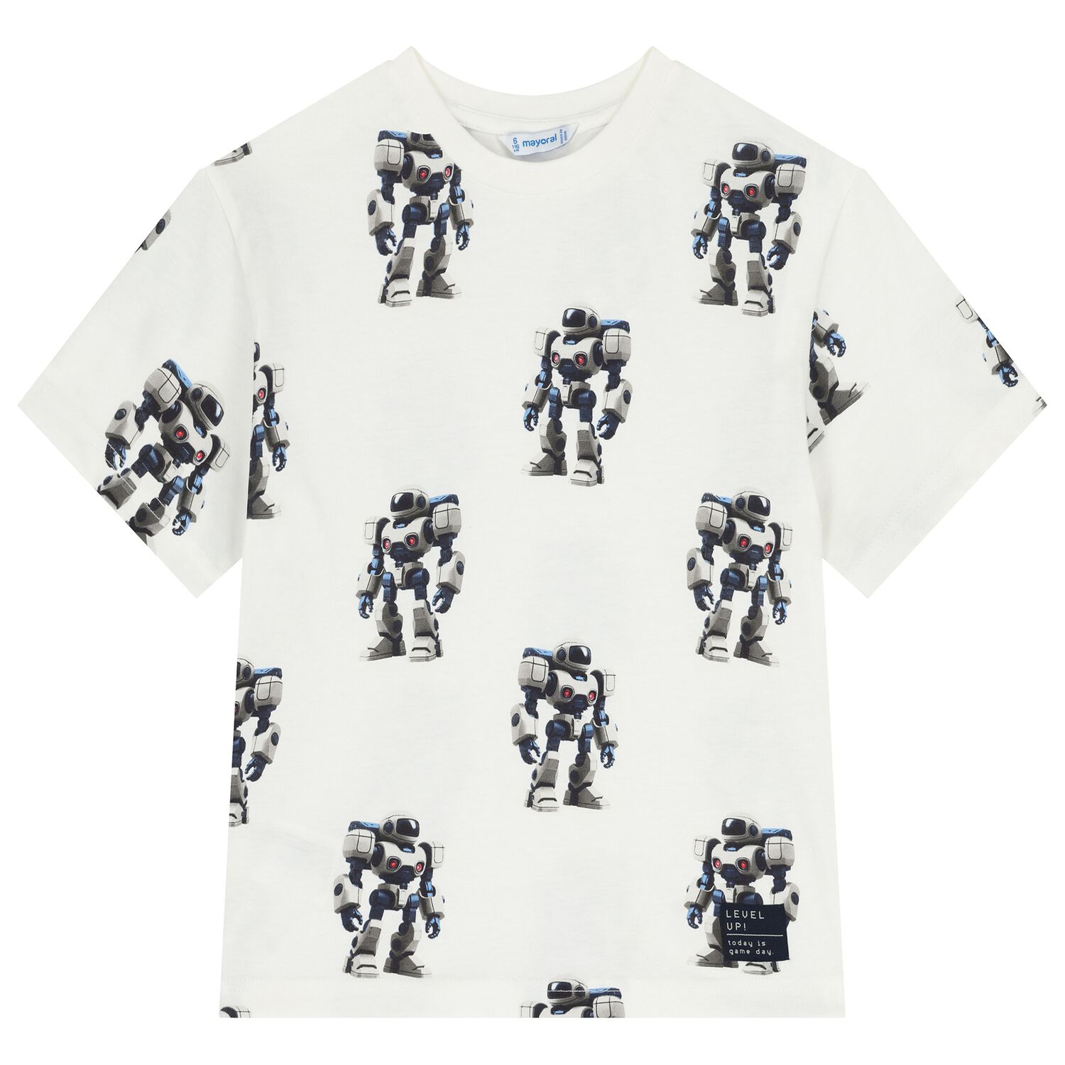 Boys Ivory Robot T-Shirt, 1, hi-res