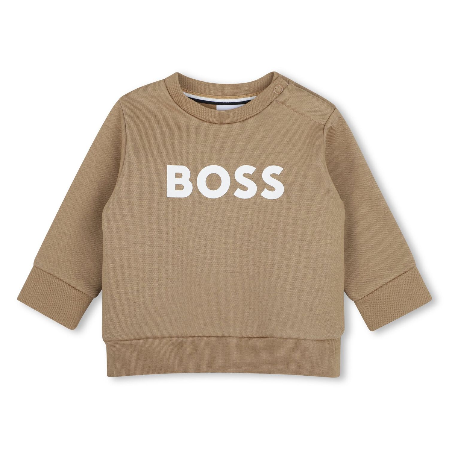 Younger Boys Beige Logo Sweatshirt, 1, hi-res