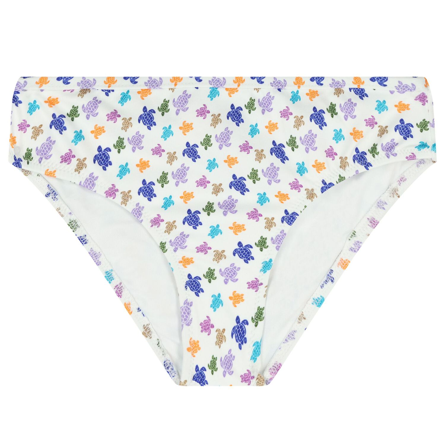 Girls White Turtle Logo Bikini, 1, hi-res