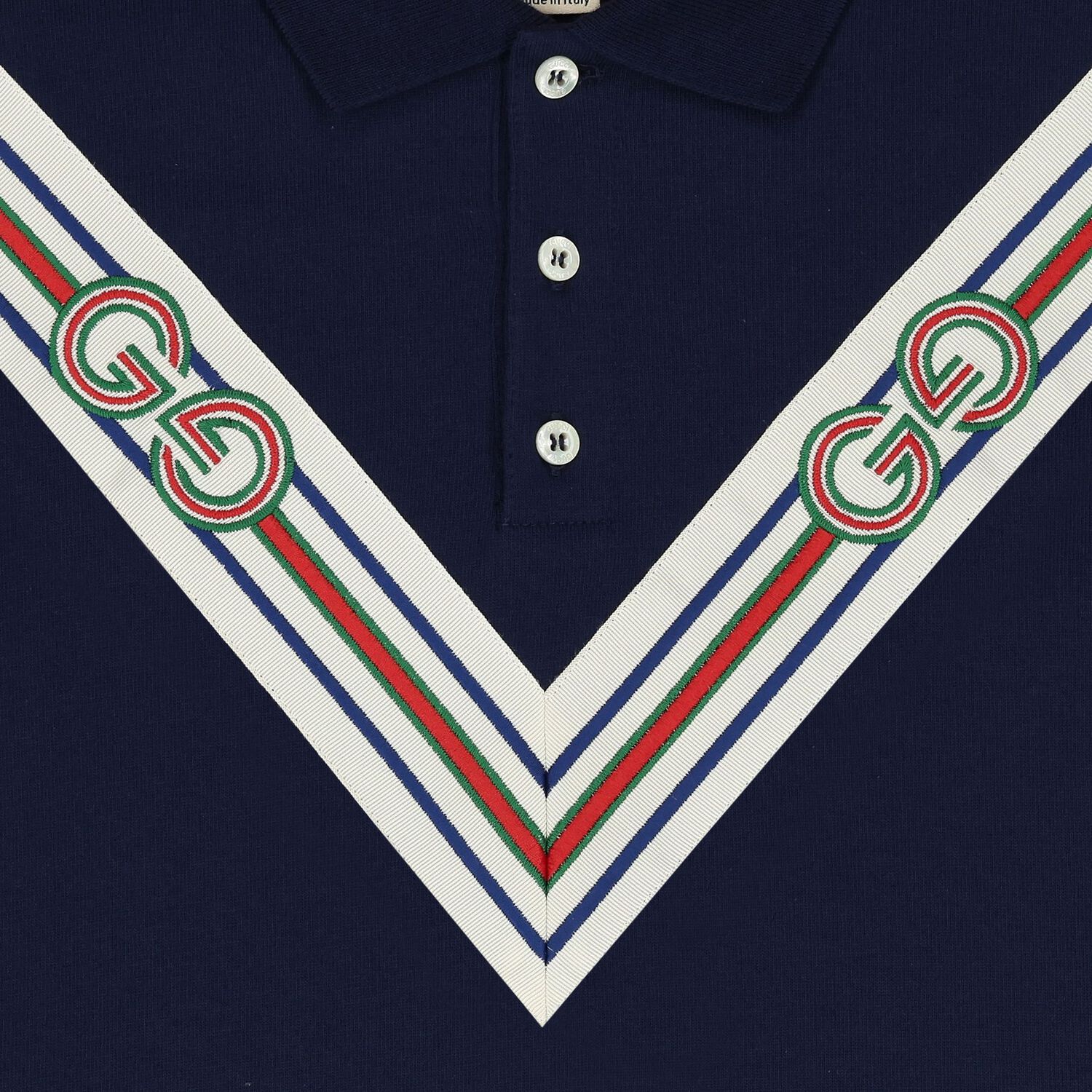 Boys Navy Blue Web Striped Polo Shirt, 1, hi-res image number null