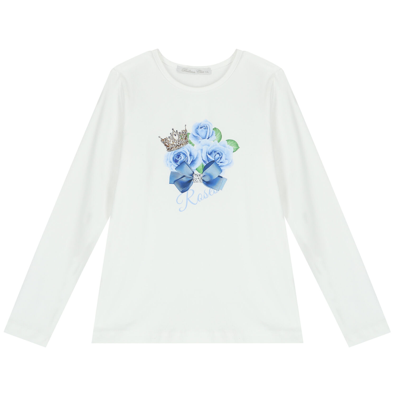 طقم تنورة بنات بالزهور باللون الابيض والازرق, 1, hi-res image number null