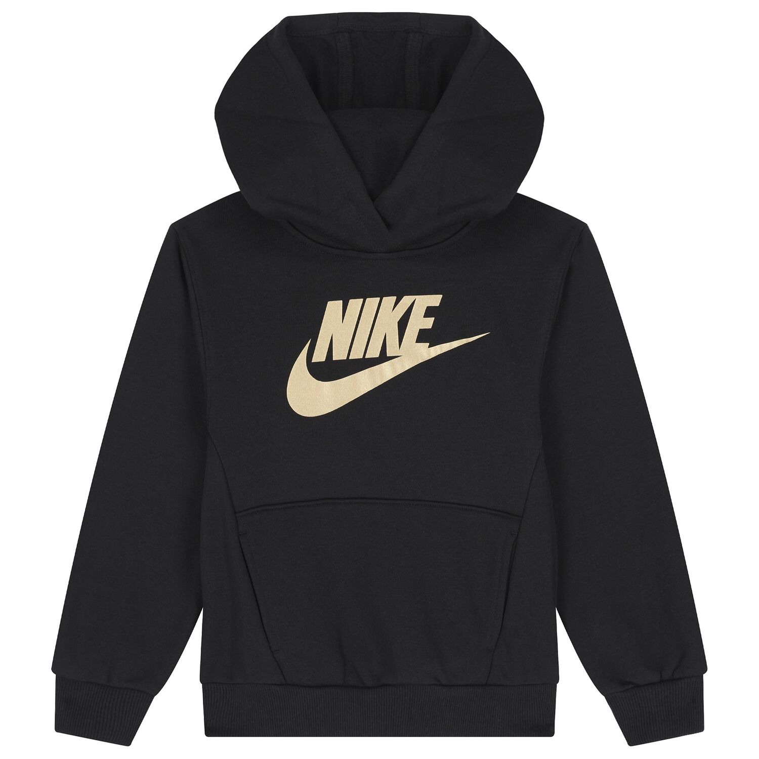 Boys Black Logo Hooded Top, 2, hi-res