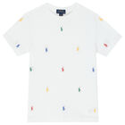 Boys White Piqu&Atilde;&copy; Logo T-Shirt, 1, hi-res