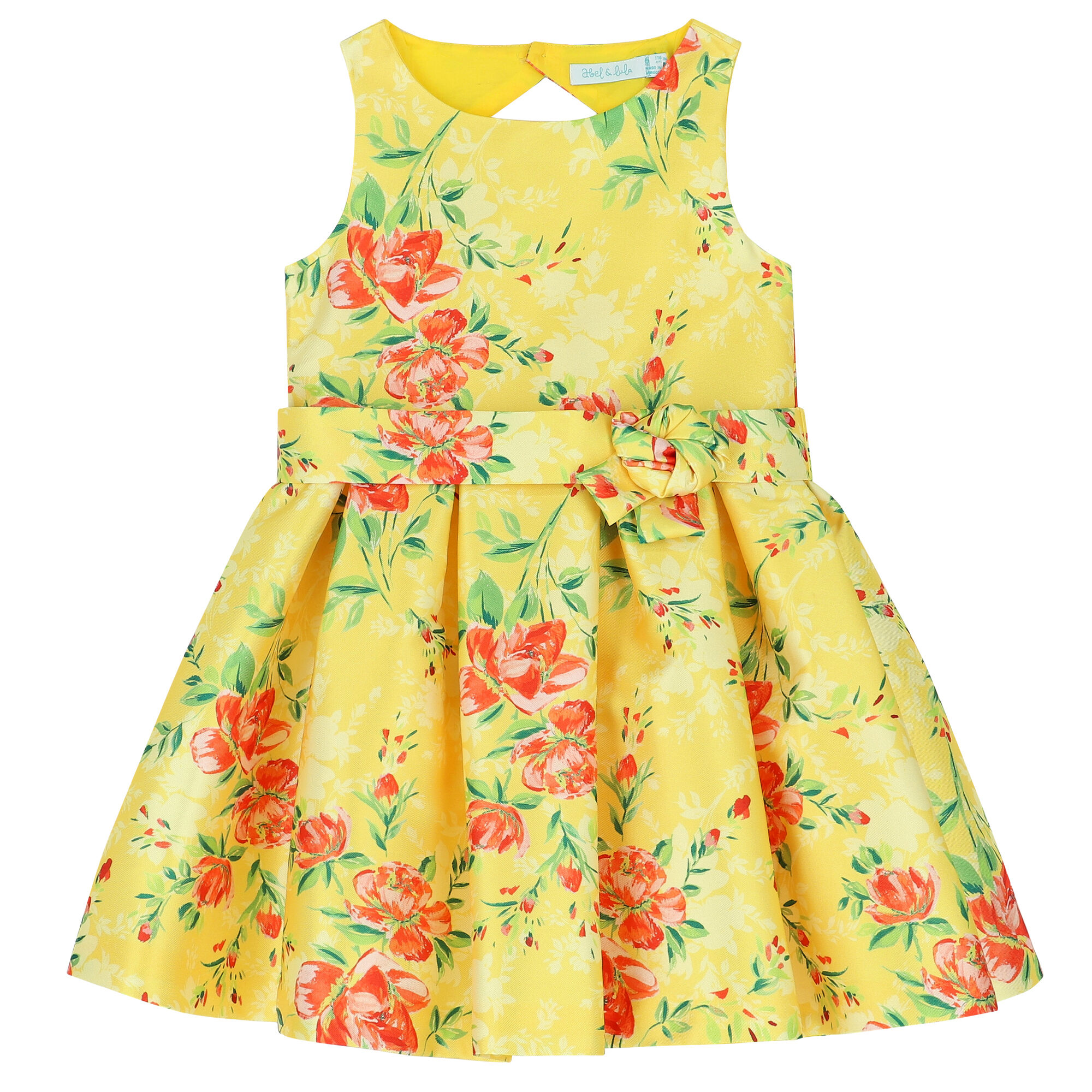 Girls yellow floral dress discount