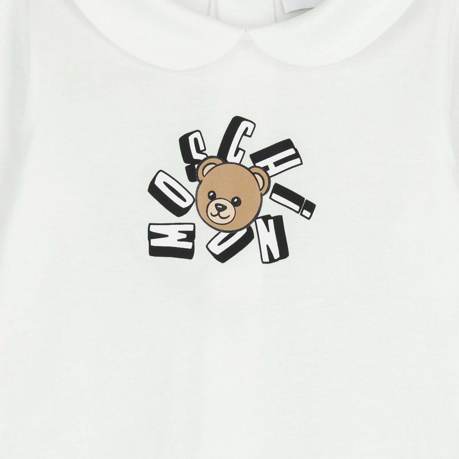 White Teddy Bear Logo Babygrow Gift Set , 1, hi-res