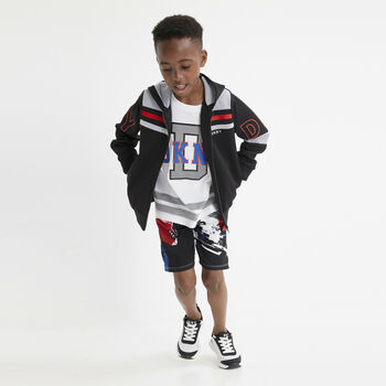 Boys Black & Red Logo Shorts